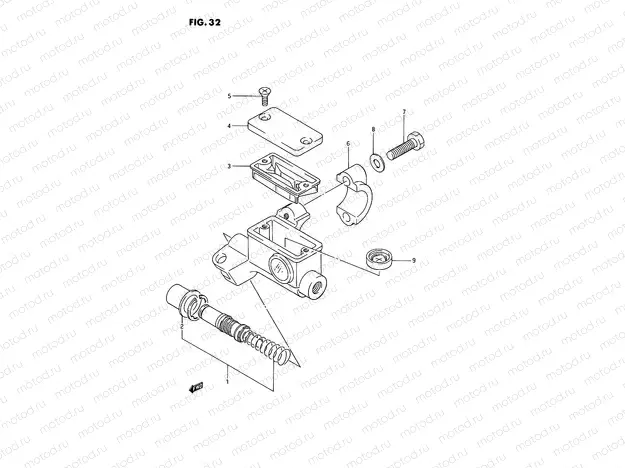 32 - FRONT MASTER CYLINDER (MODEL G/H/J)
