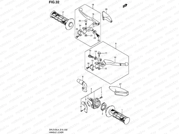 32 - HANDLE LEVER (DR-Z125L4 E19)