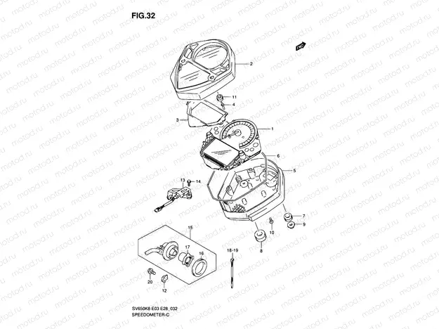 32 - SPEEDOMETER (SV650SK8/SK9/SL0)