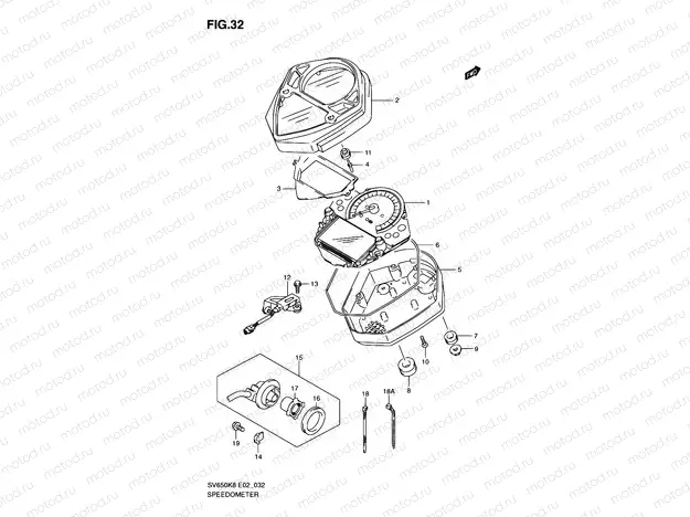 32 - SPEEDOMETER (SV650SK8/SK9/SUK8/SUK9/SL0/SUL0)
