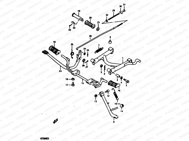 32 - STAND - REAR BRAKE (E22)