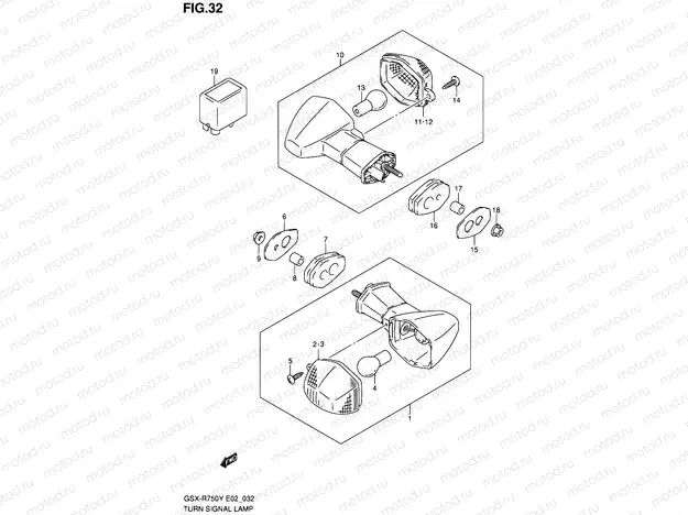 32 - TURN SIGNAL LAMP (MODEL Y/K1)