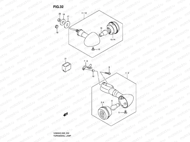 32 - TURNSIGNAL FRONT & REAR LAMP