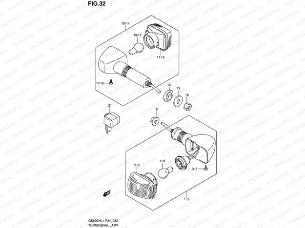 32 - TURNSIGNAL LAMP (GS500H)