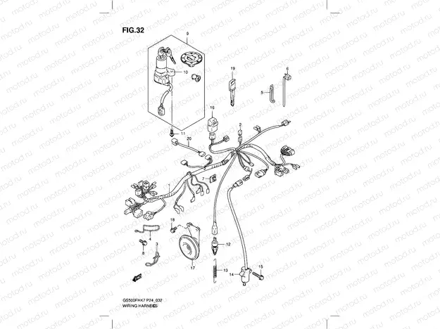 32 - WIRING HARNESS (GS500H)