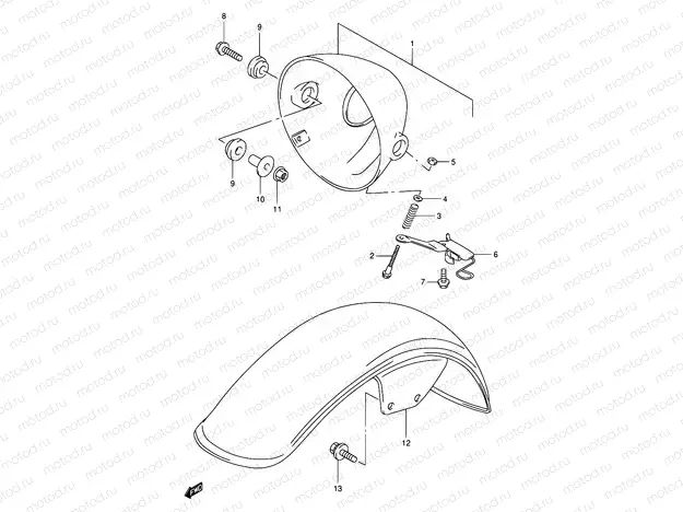 33 - HEADLAMP HOUSING (MODEL V/W/X/Y)