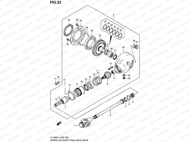 33 - PROPELLER SHAFT/FINAL DRIVE GEAR (VL1500L3 E02)