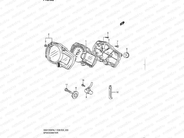 33 - SPEEDOMETER (GSX1250FAL1 E28)