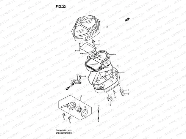 33 - SPEEDOMETER (SV650SAK8/SAK9/SUAK8/SUAK9/SAL0/ASUL0)
