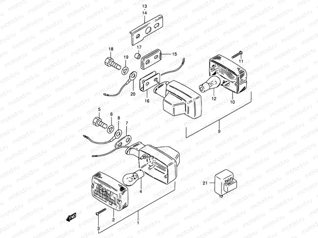 33 - TURN SIGNAL LAMP (SEE NOTE)