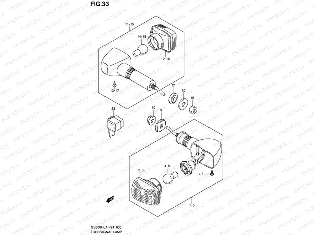 33 - TURNSIGNAL LAMP (GS500FH)