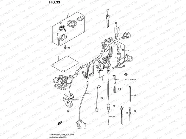 33 - WIRING HARNESS (DR650SEL4 E28)