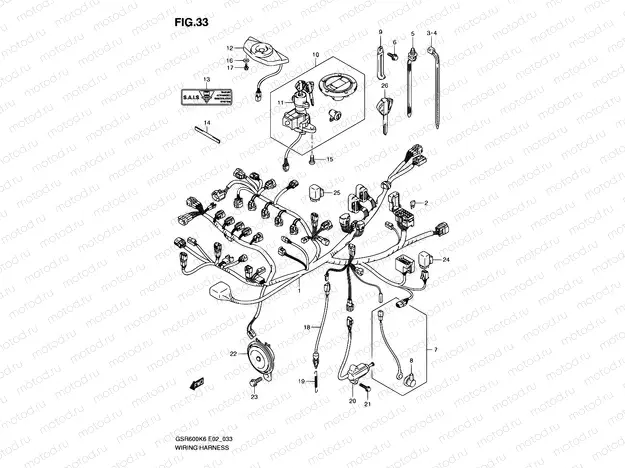 33 - WIRING HARNESS (GSR600K6/K7/K8/K9/L0,GSR600UK6/UK7/UK8/UK9/UL0)