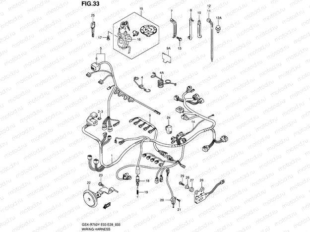 33 - WIRING HARNESS (MODEL Y/K1)