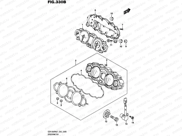 330B - SPEEDOMETER (GSX1300RAL7 E19)