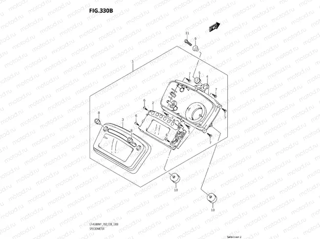 330B - SPEEDOMETER (LT-A500XP:P03,P33)