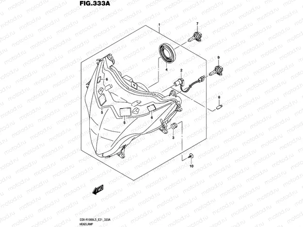 333A - HEADLAMP (GSX-R1000L5 E21)