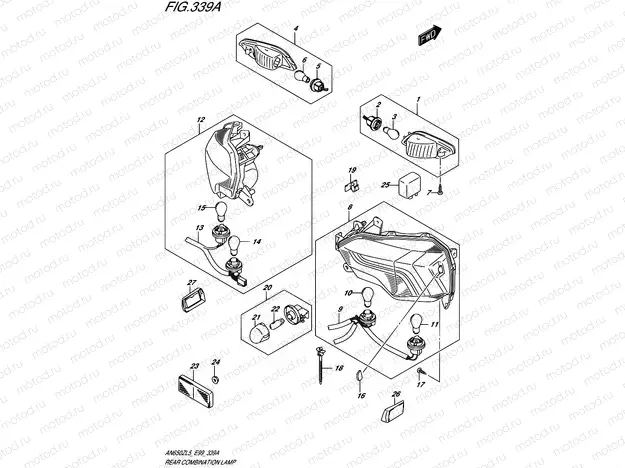 339A - REAR COMBINATION LAMP (W/REFLECTOR)