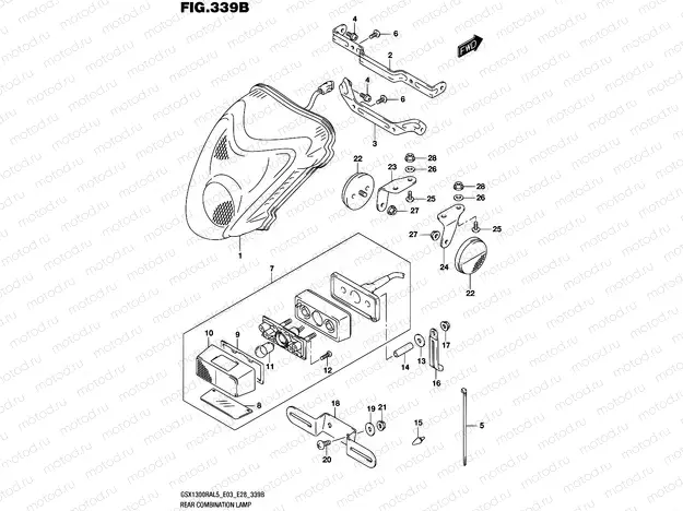 339B - REAR COMBINATION LAMP (GSX1300RAL5 E28)