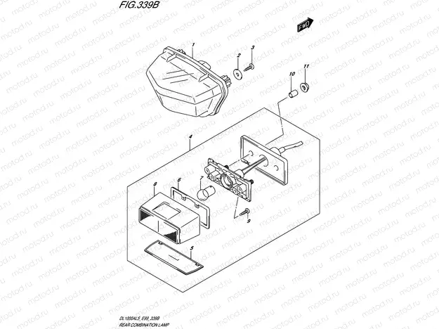 339B - REAR COMBINATION LAMP (WITHOUT REFLECTOR)