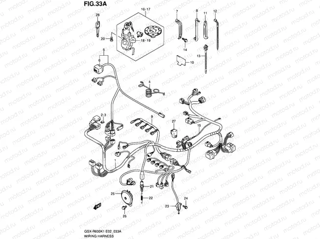 33A - WIRING HARNESS (MODEL K2)