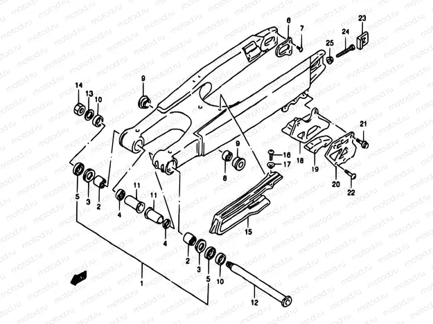 33B - REAR SWINGING ARM (MODEL W)
