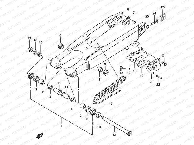 33B - REAR SWINGING ARM (MODEL W)