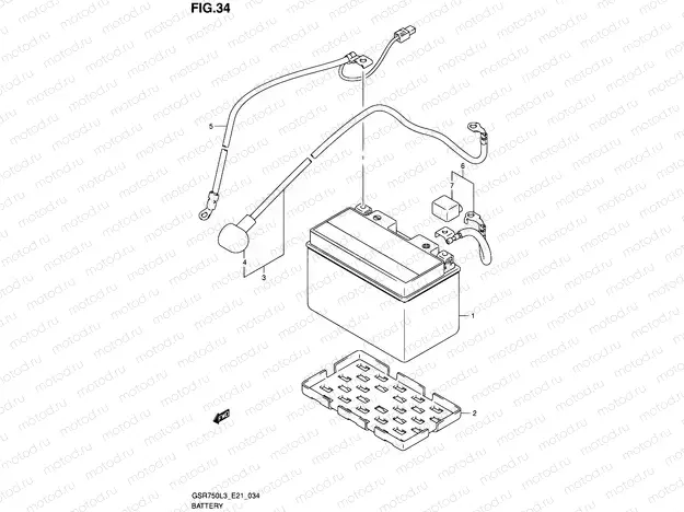 34 - BATTERY (GSR750UEL3 E21)