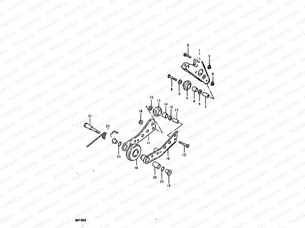 34 - CHAIN GUIDE - TENSIONER (RM100N)