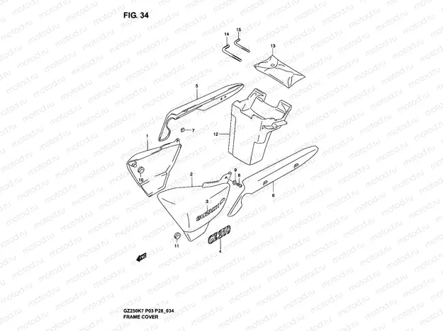 34 - FRAME COVER (MODEL K3/K4/K5/K6)