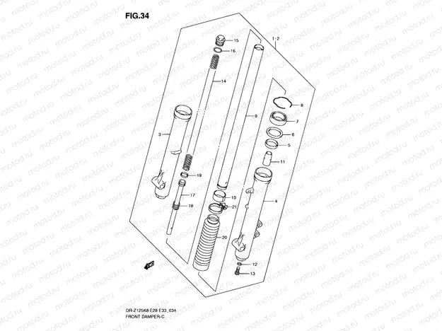 34 - FRONT DAMPER (DR-Z125L)
