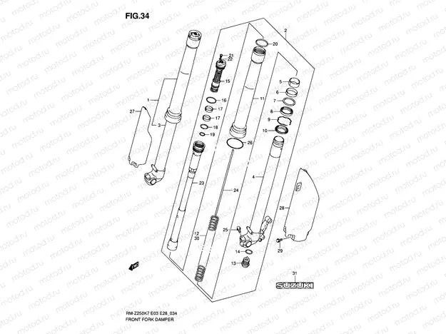 34 - FRONT DAMPER (MODEL K7)