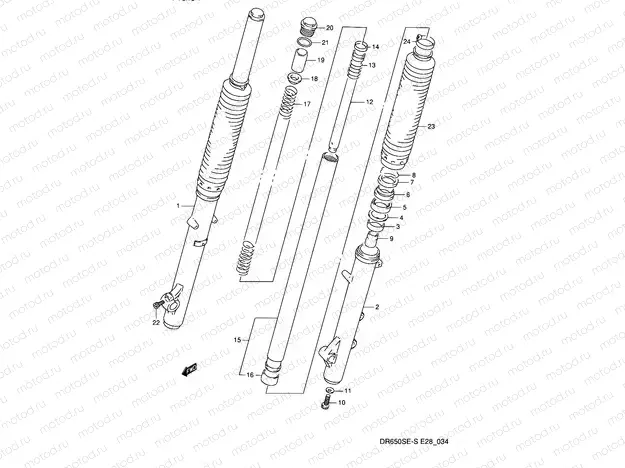 34 - FRONT FORK (MODEL N/P)