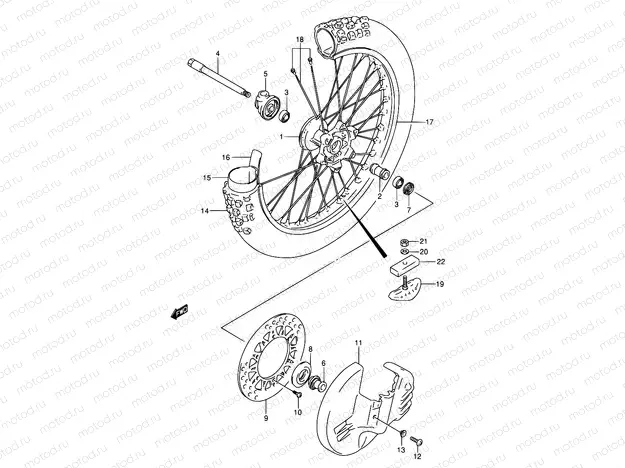 34 - FRONT WHEEL (MODEL K/L)