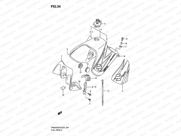 34 - FUEL TANK (MODEL K6/K7)
