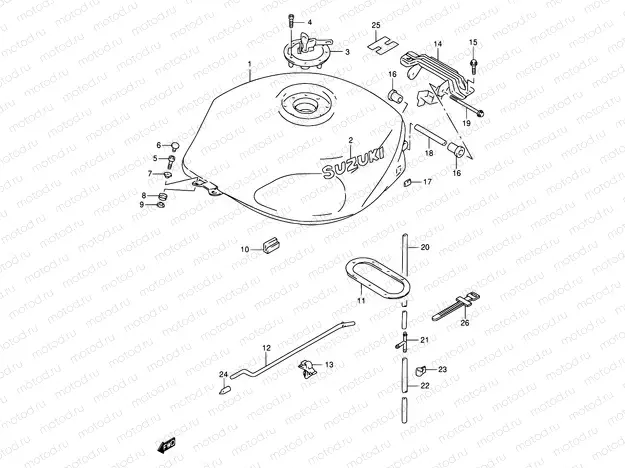 34 - FUEL TANK (MODEL V/W)