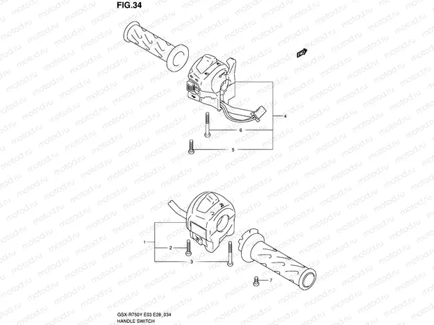 34 - HANDLE SWITCH (MODEL Y/K1/K2)
