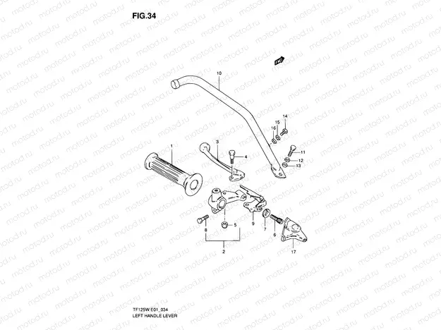 34 - LEFT HANDLE LEVER (MODEL X E01)