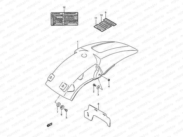 34 - REAR FENDER (MODEL K/L/M)