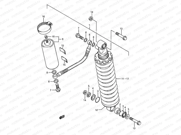 34 - REAR SHOCK ABSORBER (MODEL G)