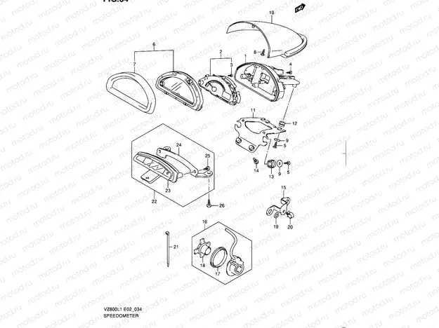 34 - SPEEDOMETER (VZ800L1 E24)