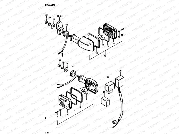 34 - TURN SIGNAL LAMP (E25)