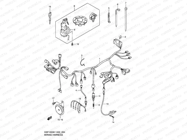 34 - WIRING HARNESS (GSF1200K1/K2)