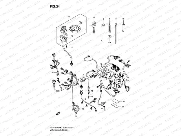 34 - WIRING HARNESS (GSF1250SAK7/SAK8/SAK9)