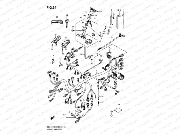 34 - WIRING HARNESS (GSX1300BK/U2/UF)