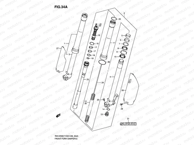34A - FRONT DAMPER (MODEL K8/K9)
