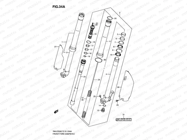 34A - FRONT DAMPER (MODEL K8/K9)