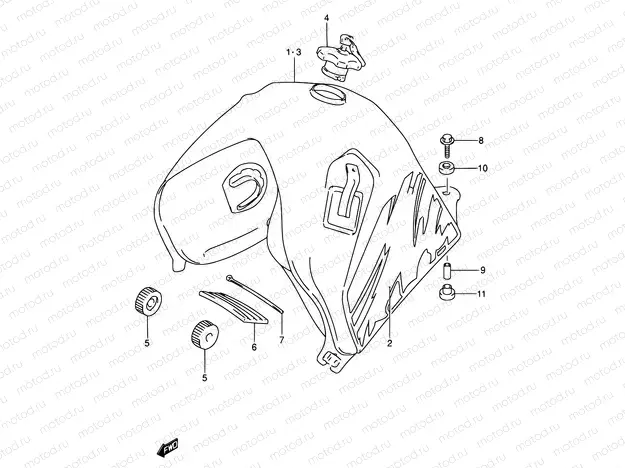 34A - FUEL TANK (MODEL N/P/R/S)