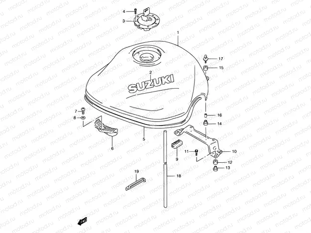 34A - FUEL TANK (MODEL W/X)