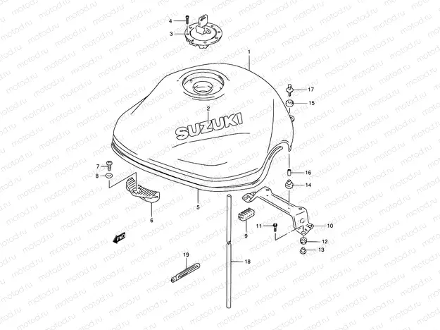34A - FUEL TANK (MODEL W/X)